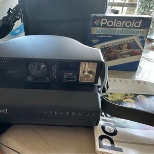 Vintage Polaroid Spectra AF  Instant Film Camera Bundle Gray Not Tested